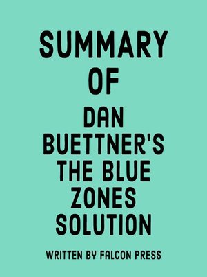 cover image of Summary of Dan Buettner's the Blue Zones Solution